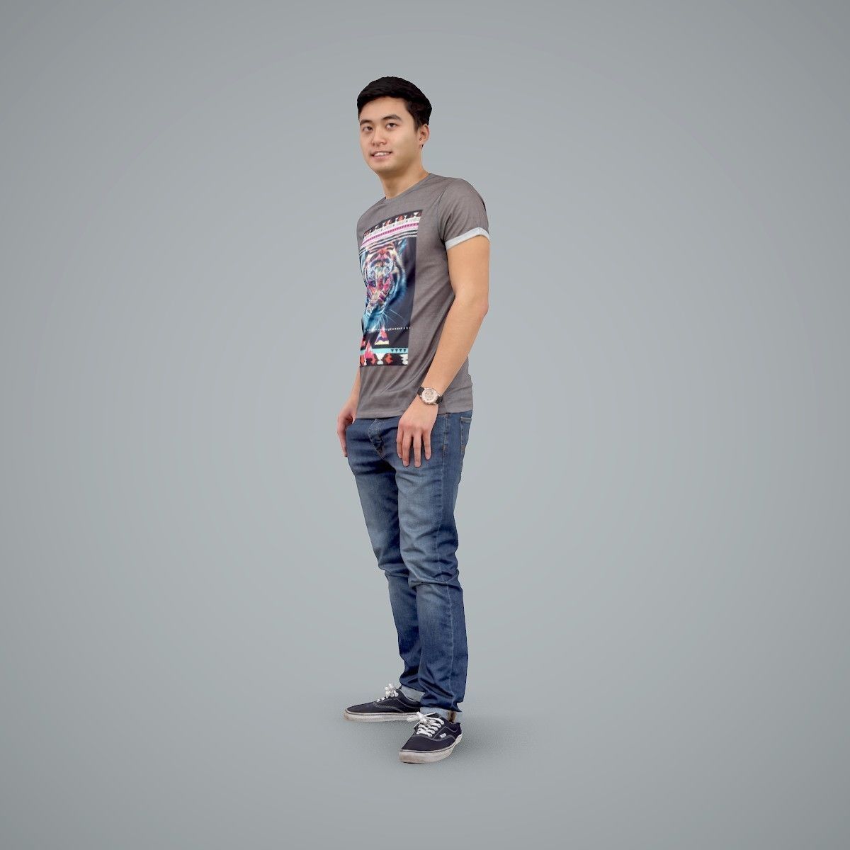 Standing Casual Man Wearing a T-Shirt CMan0104-HD2-O03P01-S 3D model_28
