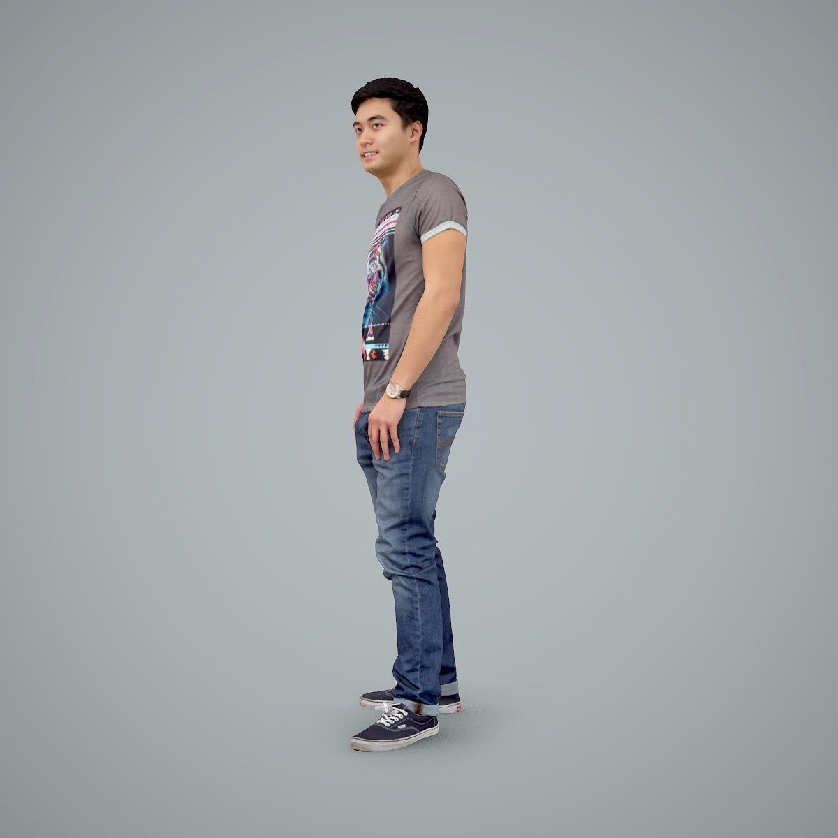 Standing Casual Man Wearing a T-Shirt CMan0104-HD2-O03P01-S 3D model_3