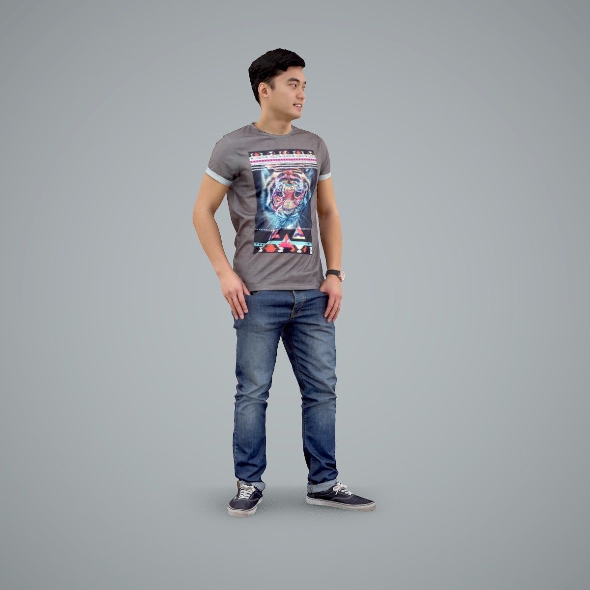 Standing Casual Man Wearing a T-Shirt CMan0104-HD2-O03P01-S 3D model_42