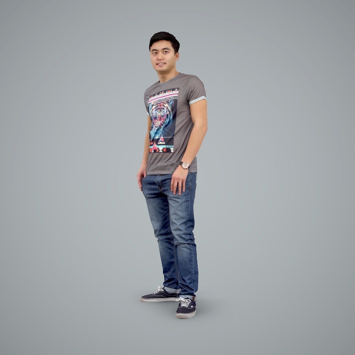 Standing Casual Man Wearing a T-Shirt CMan0104-HD2-O03P01-S 3D model_10