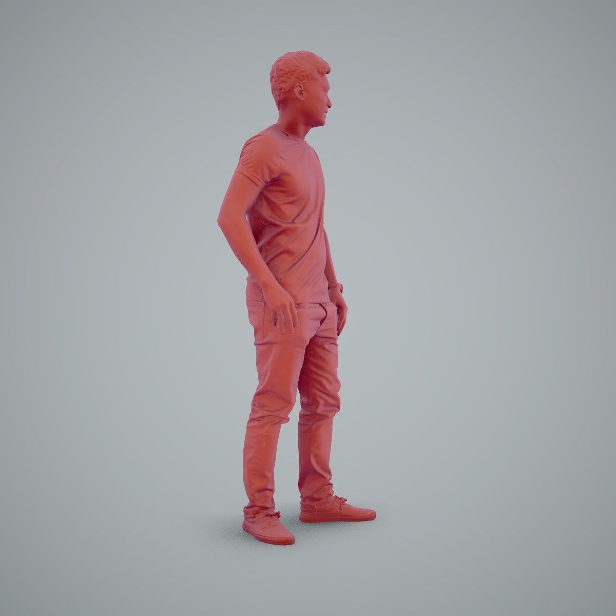 Standing Casual Man Wearing a T-Shirt CMan0104-HD2-O03P01-S 3D model_66