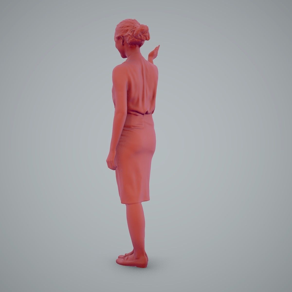 Woman Wearing Yellow Skirt and Waving BWom0100-HD2-O01P01-S 3D model_19