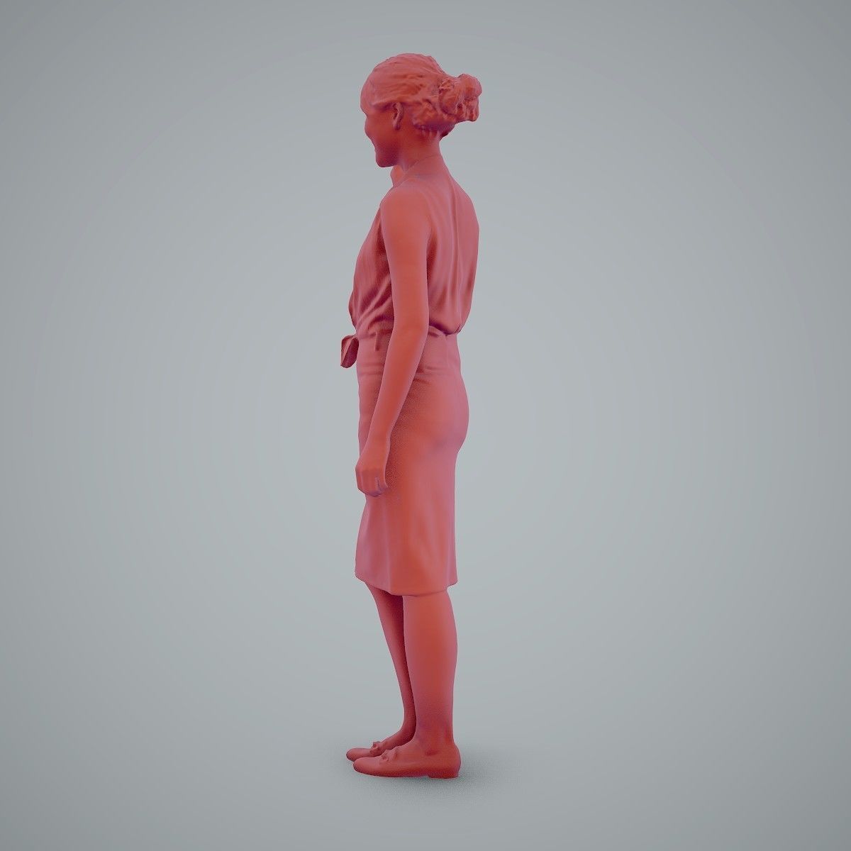 Woman Wearing Yellow Skirt and Waving BWom0100-HD2-O01P01-S 3D model_22