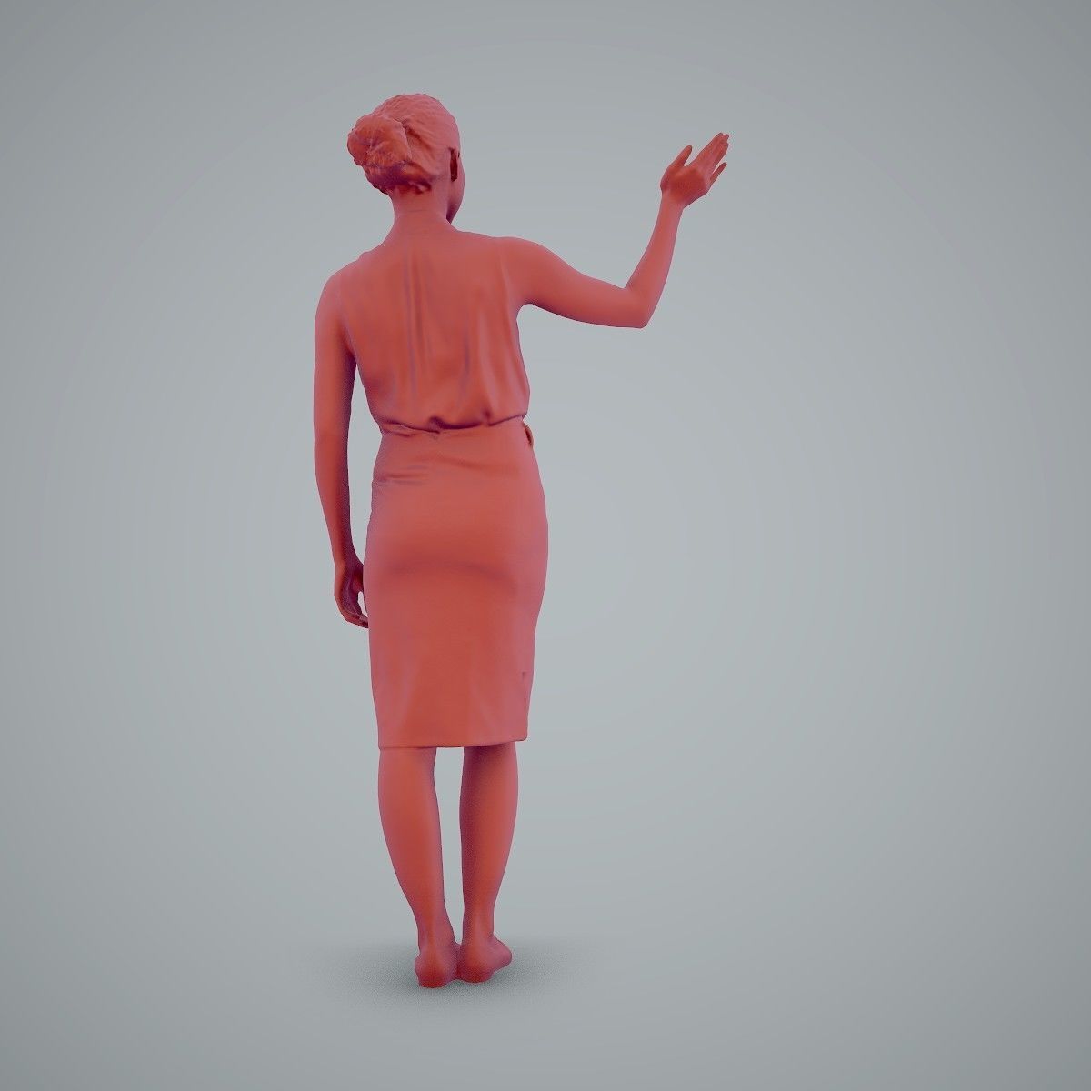 Woman Wearing Yellow Skirt and Waving BWom0100-HD2-O01P01-S 3D model_27