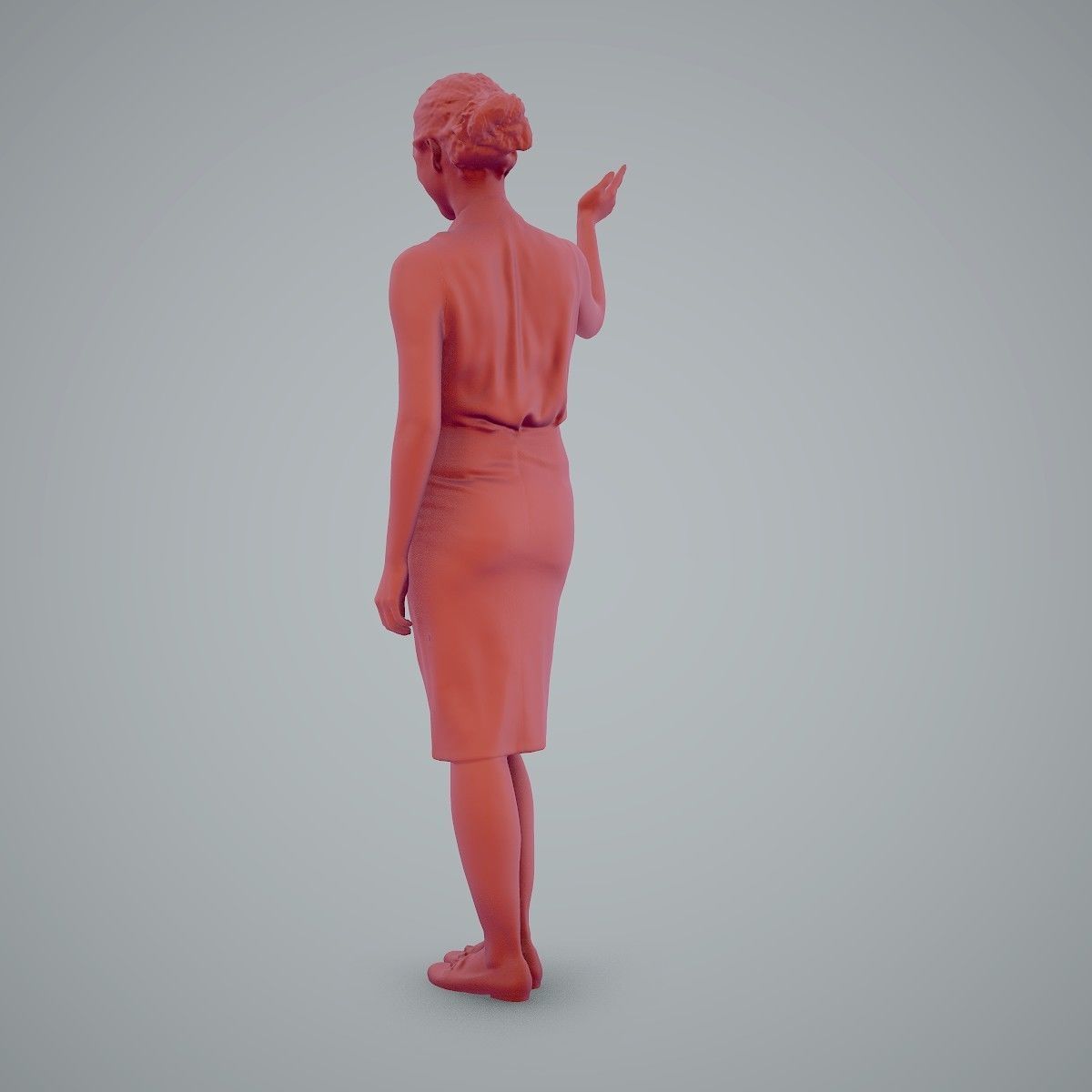 Woman Wearing Yellow Skirt and Waving BWom0100-HD2-O01P01-S 3D model_42