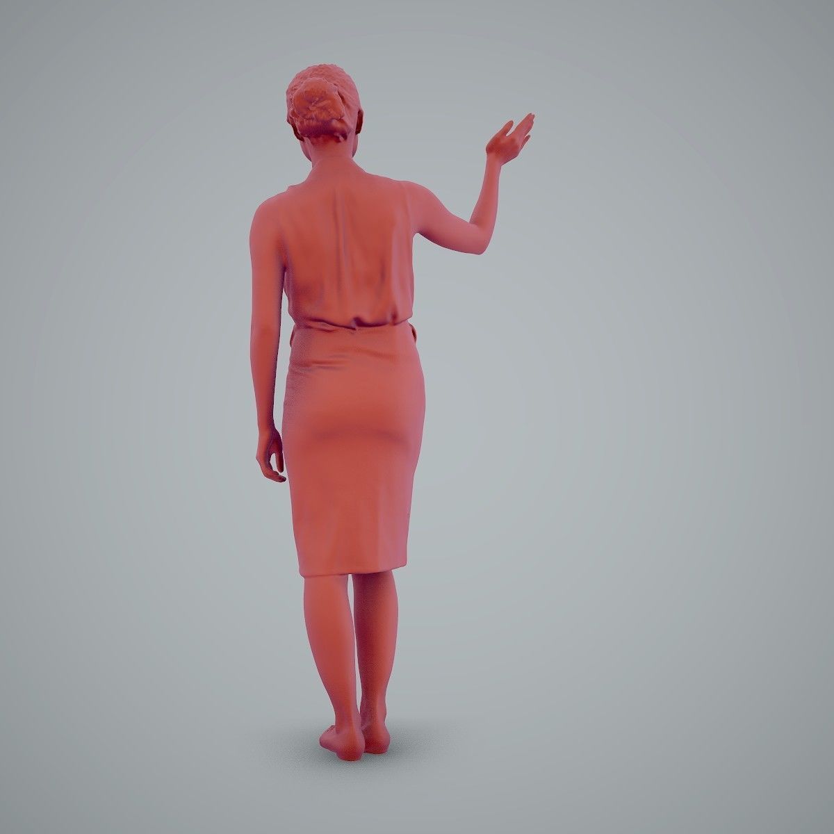 Woman Wearing Yellow Skirt and Waving BWom0100-HD2-O01P01-S 3D model_6