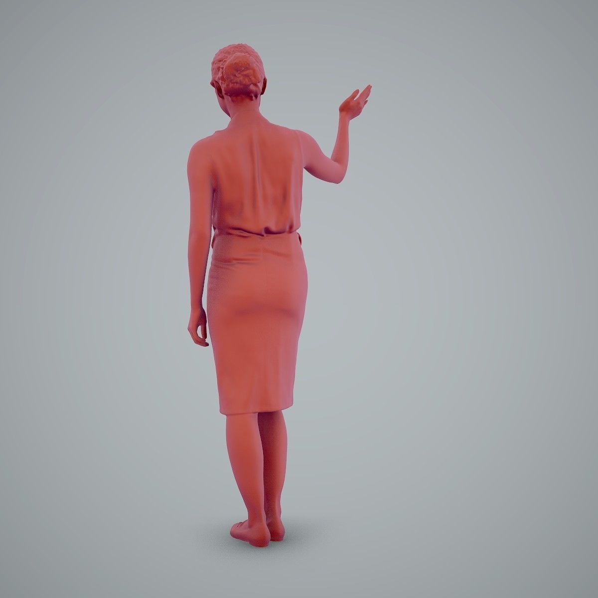 Woman Wearing Yellow Skirt and Waving BWom0100-HD2-O01P01-S 3D model_31