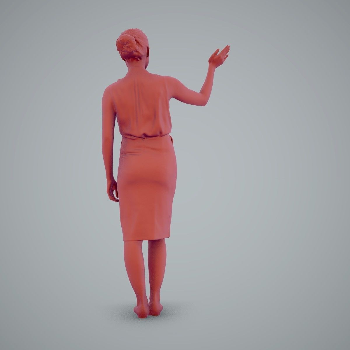 Woman Wearing Yellow Skirt and Waving BWom0100-HD2-O01P01-S 3D model_10