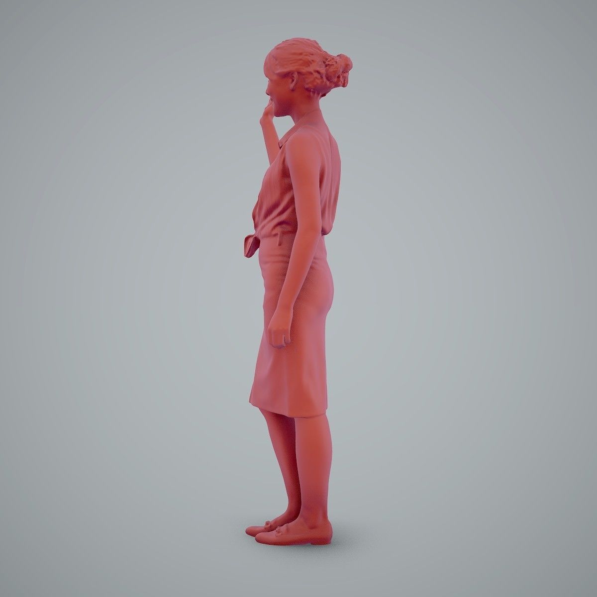 Woman Wearing Yellow Skirt and Waving BWom0100-HD2-O01P01-S 3D model_70