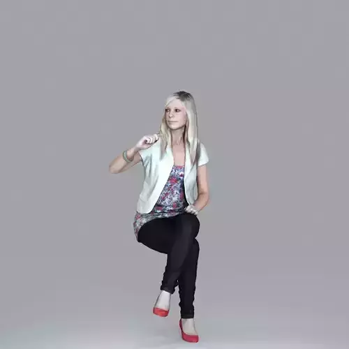 Blonde Casual Sitting WomanCWom0011-HD2-O02P16-S
