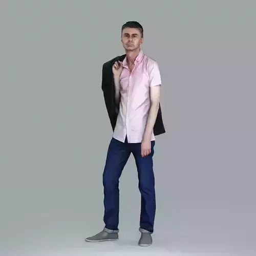 Standing Man with Pink Shirt and Jacket CMan0017-HD2-O02P02-S