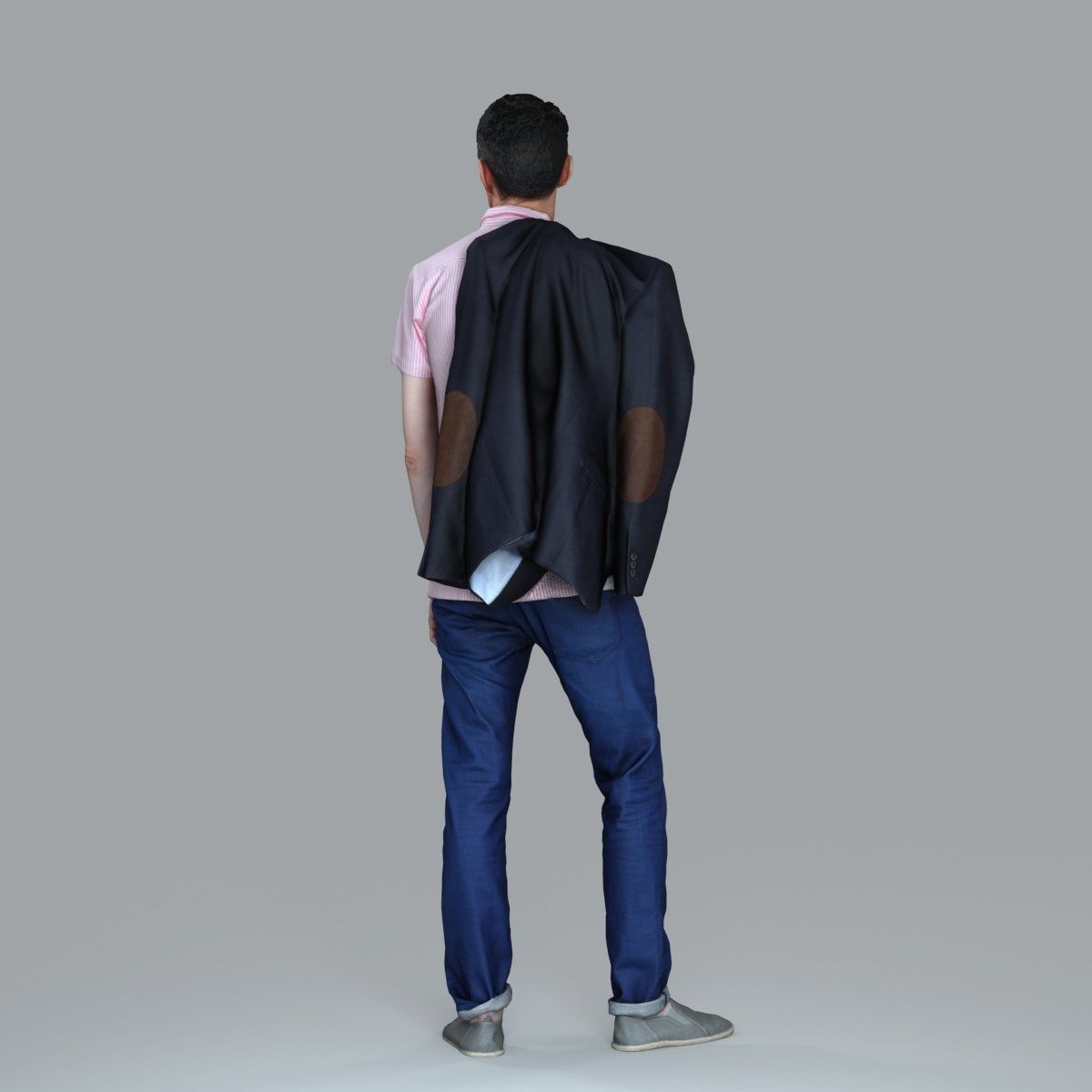 Standing Man with Pink Shirt and Jacket CMan0017-HD2-O02P02-S 3D model_9