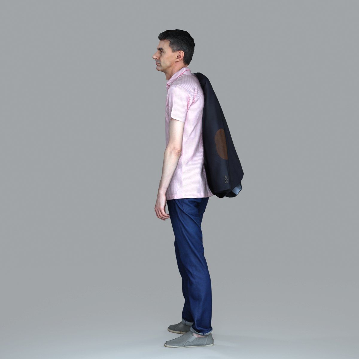Standing Man with Pink Shirt and Jacket CMan0017-HD2-O02P02-S 3D model_2