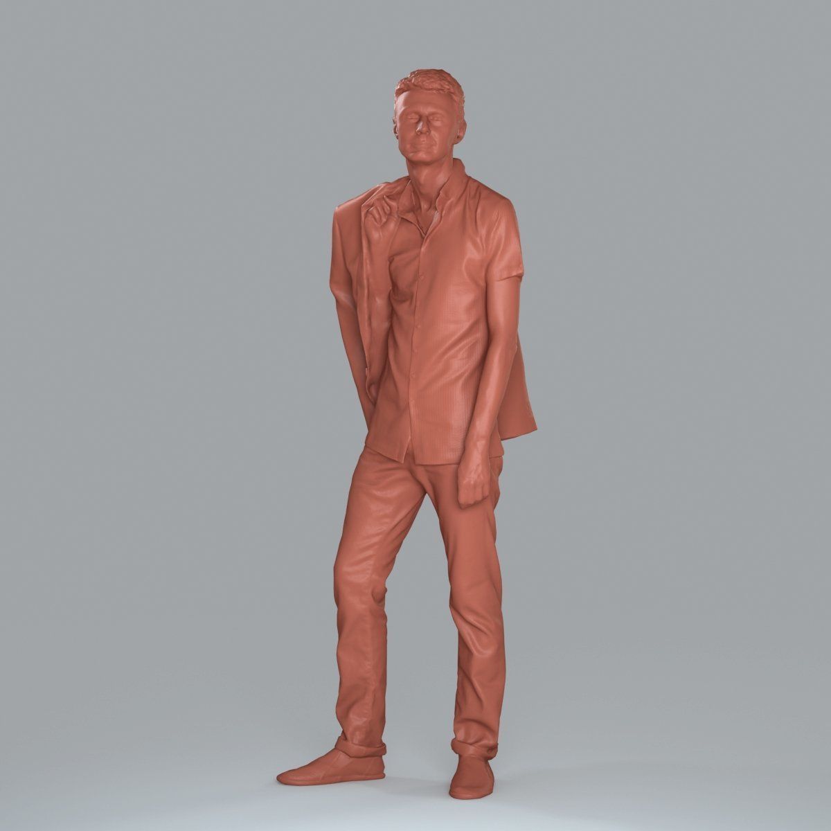 Standing Man with Pink Shirt and Jacket CMan0017-HD2-O02P02-S 3D model_22