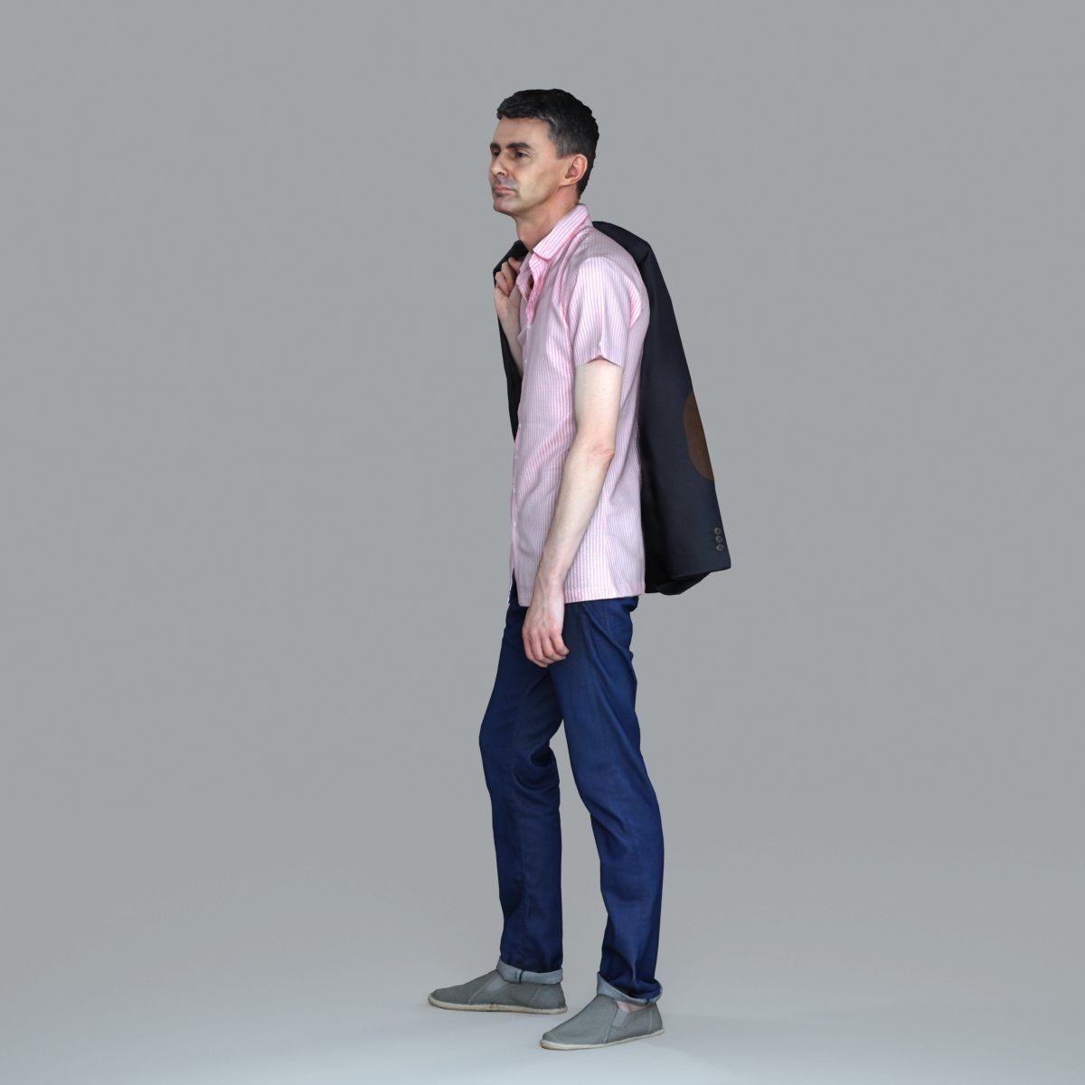Standing Man with Pink Shirt and Jacket CMan0017-HD2-O02P02-S 3D model_58