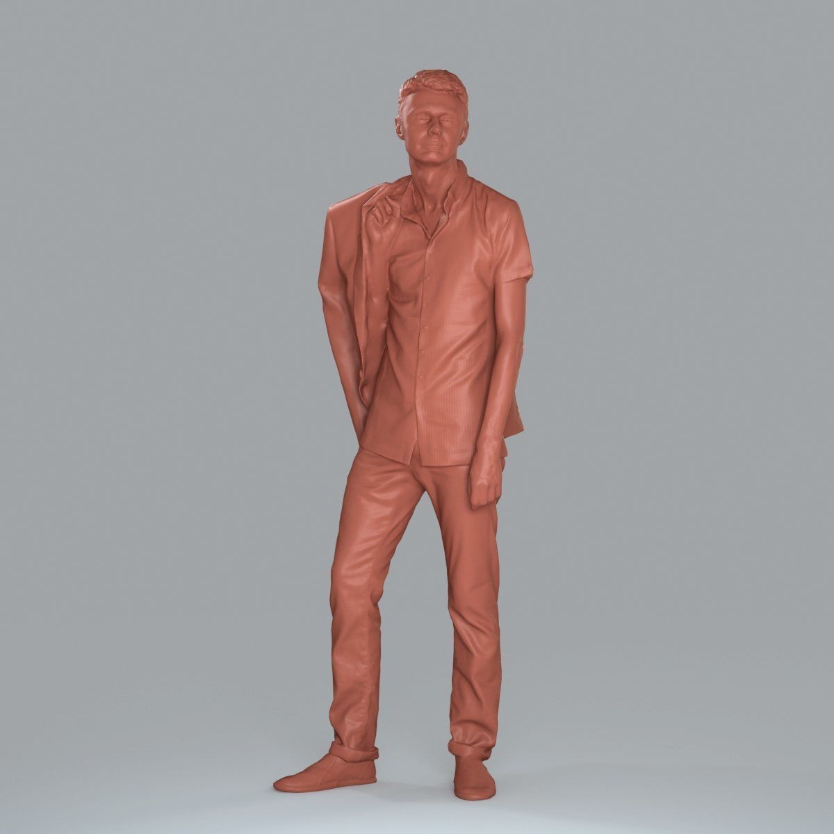 Standing Man with Pink Shirt and Jacket CMan0017-HD2-O02P02-S 3D model_35