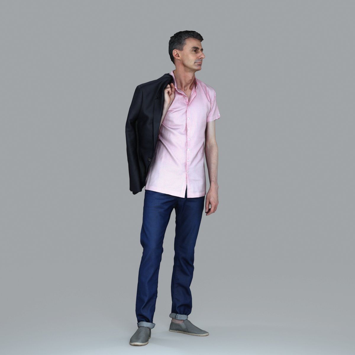 Standing Man with Pink Shirt and Jacket CMan0017-HD2-O02P02-S 3D model_34