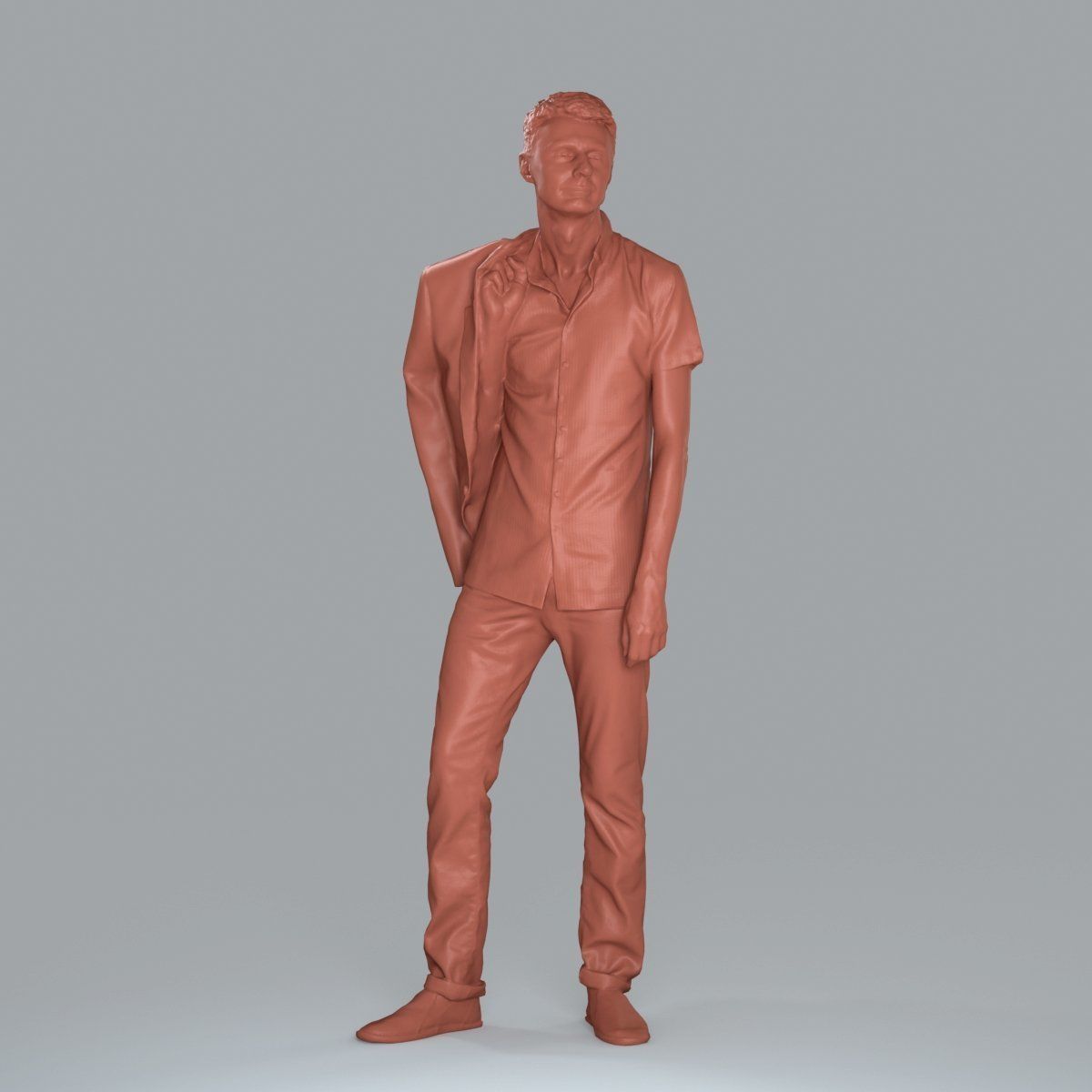 Standing Man with Pink Shirt and Jacket CMan0017-HD2-O02P02-S 3D model_6
