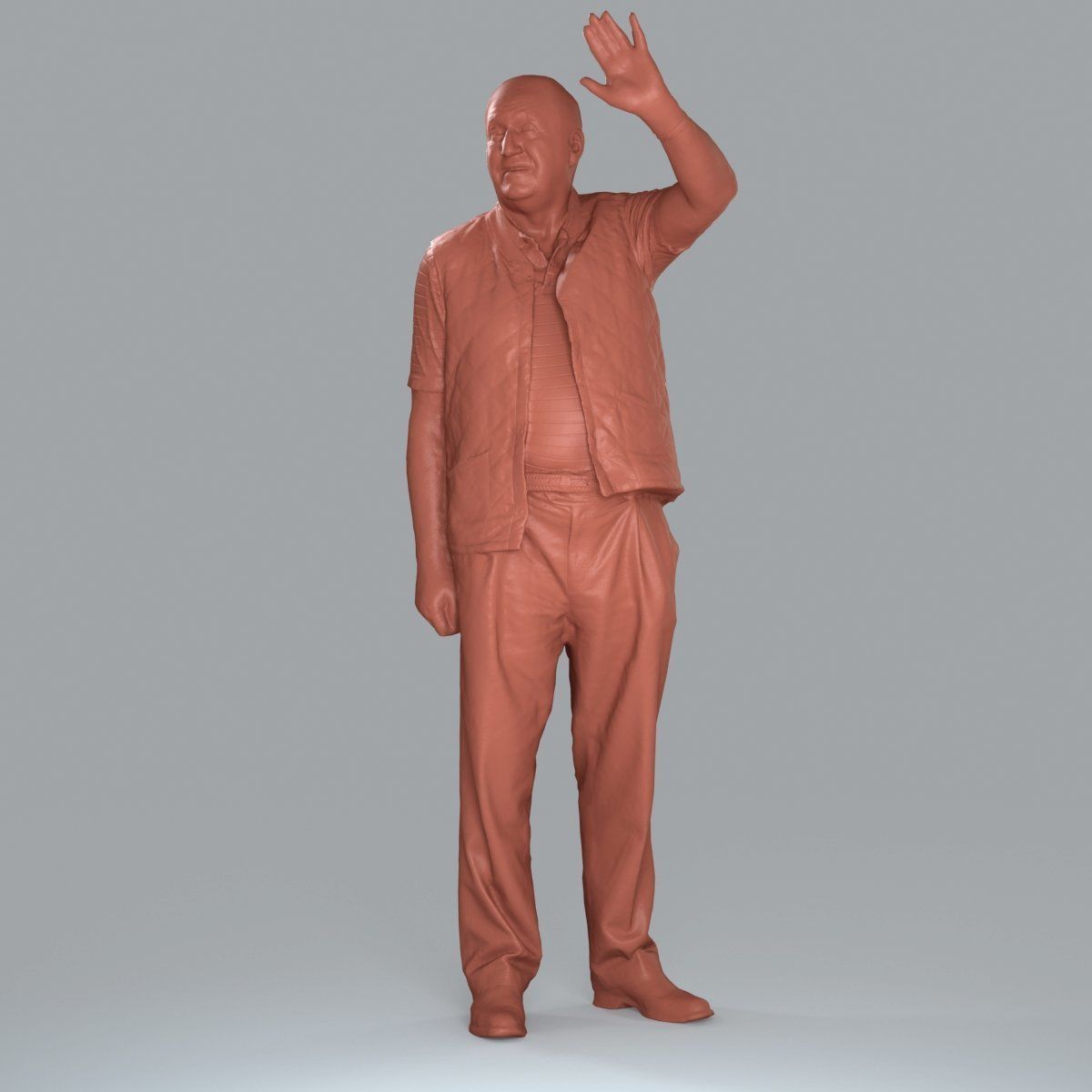 Elder Man Waving and  Wearing Green Vest CMan0009-HD2-O02P05-S 3D model_44