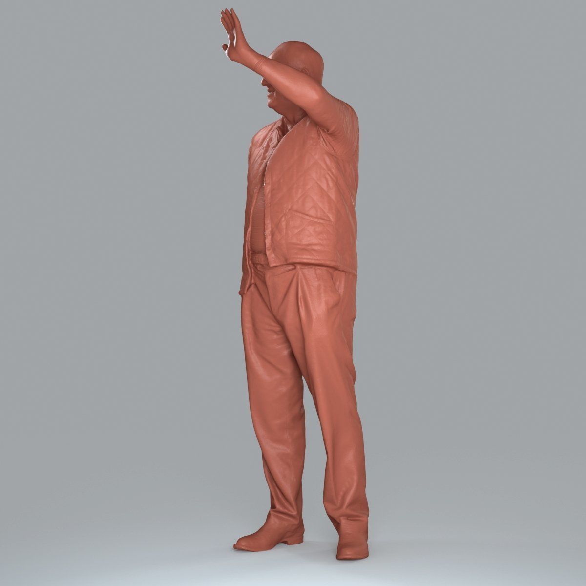 Elder Man Waving and  Wearing Green Vest CMan0009-HD2-O02P05-S 3D model_43