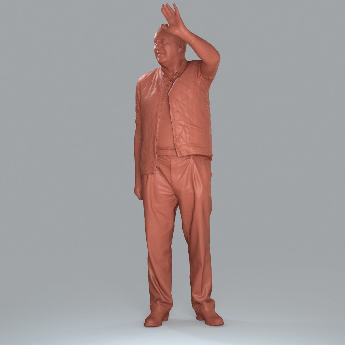 Elder Man Waving and  Wearing Green Vest CMan0009-HD2-O02P05-S 3D model_55