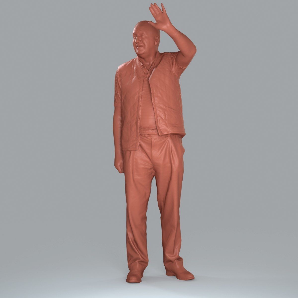 Elder Man Waving and  Wearing Green Vest CMan0009-HD2-O02P05-S 3D model_70