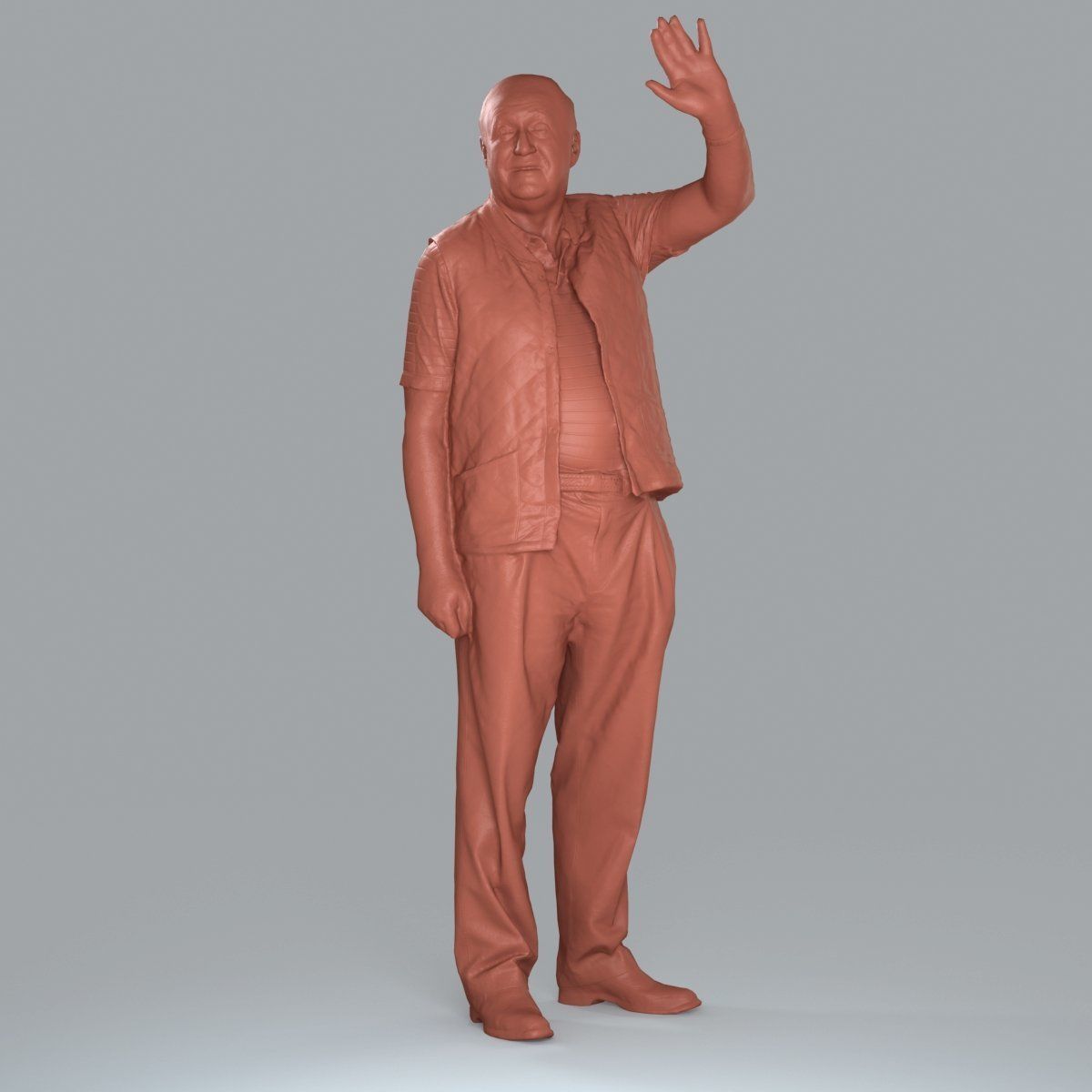 Elder Man Waving and  Wearing Green Vest CMan0009-HD2-O02P05-S 3D model_71