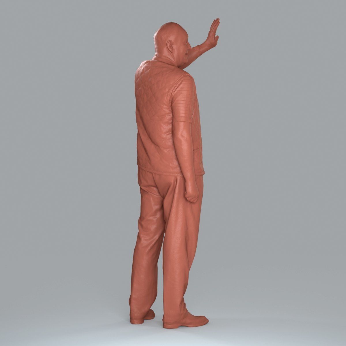 Elder Man Waving and  Wearing Green Vest CMan0009-HD2-O02P05-S 3D model_37