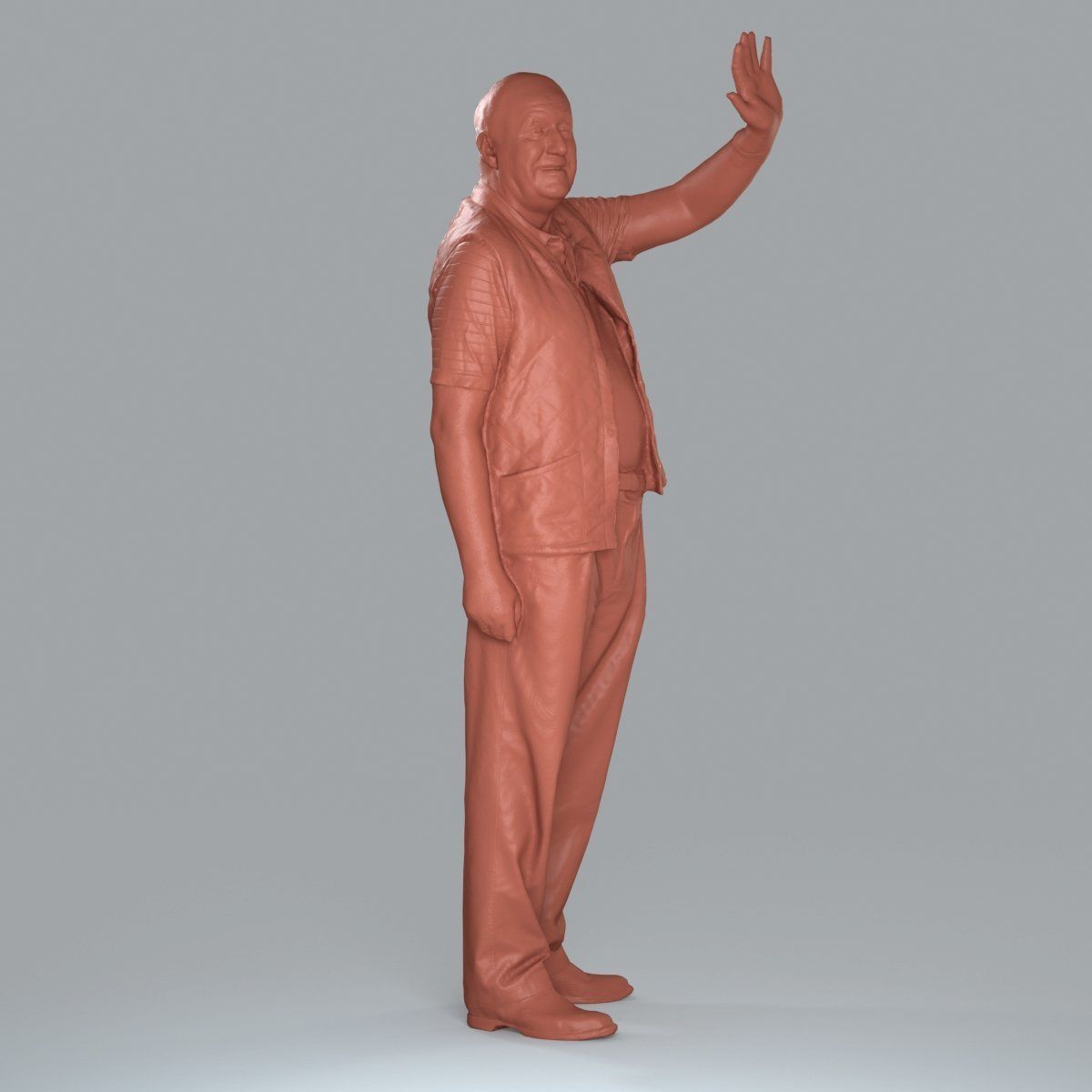 Elder Man Waving and  Wearing Green Vest CMan0009-HD2-O02P05-S 3D model_61