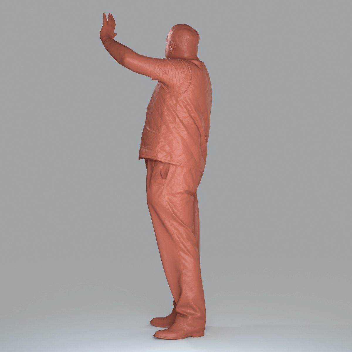 Elder Man Waving and  Wearing Green Vest CMan0009-HD2-O02P05-S 3D model_15