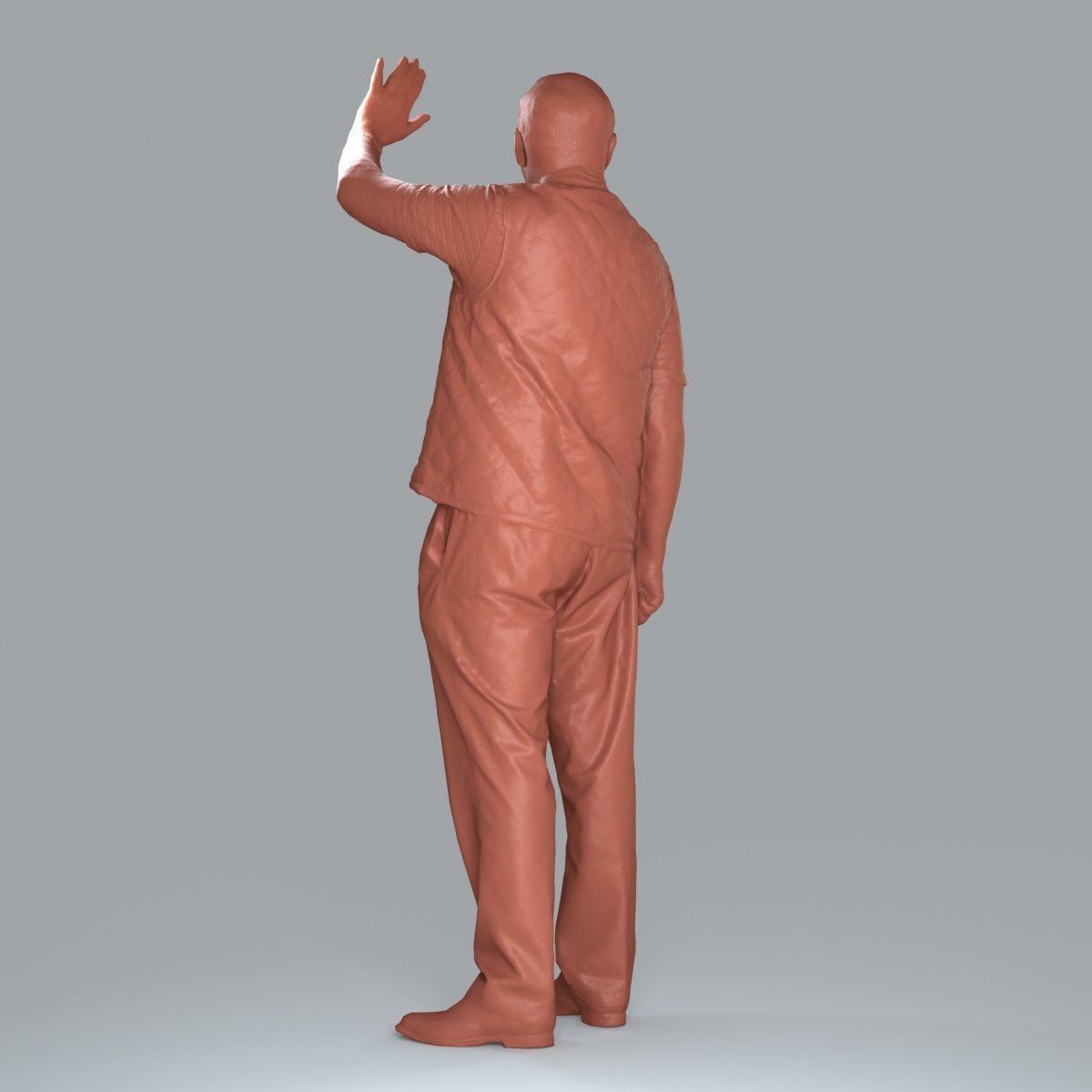Elder Man Waving and  Wearing Green Vest CMan0009-HD2-O02P05-S 3D model_35
