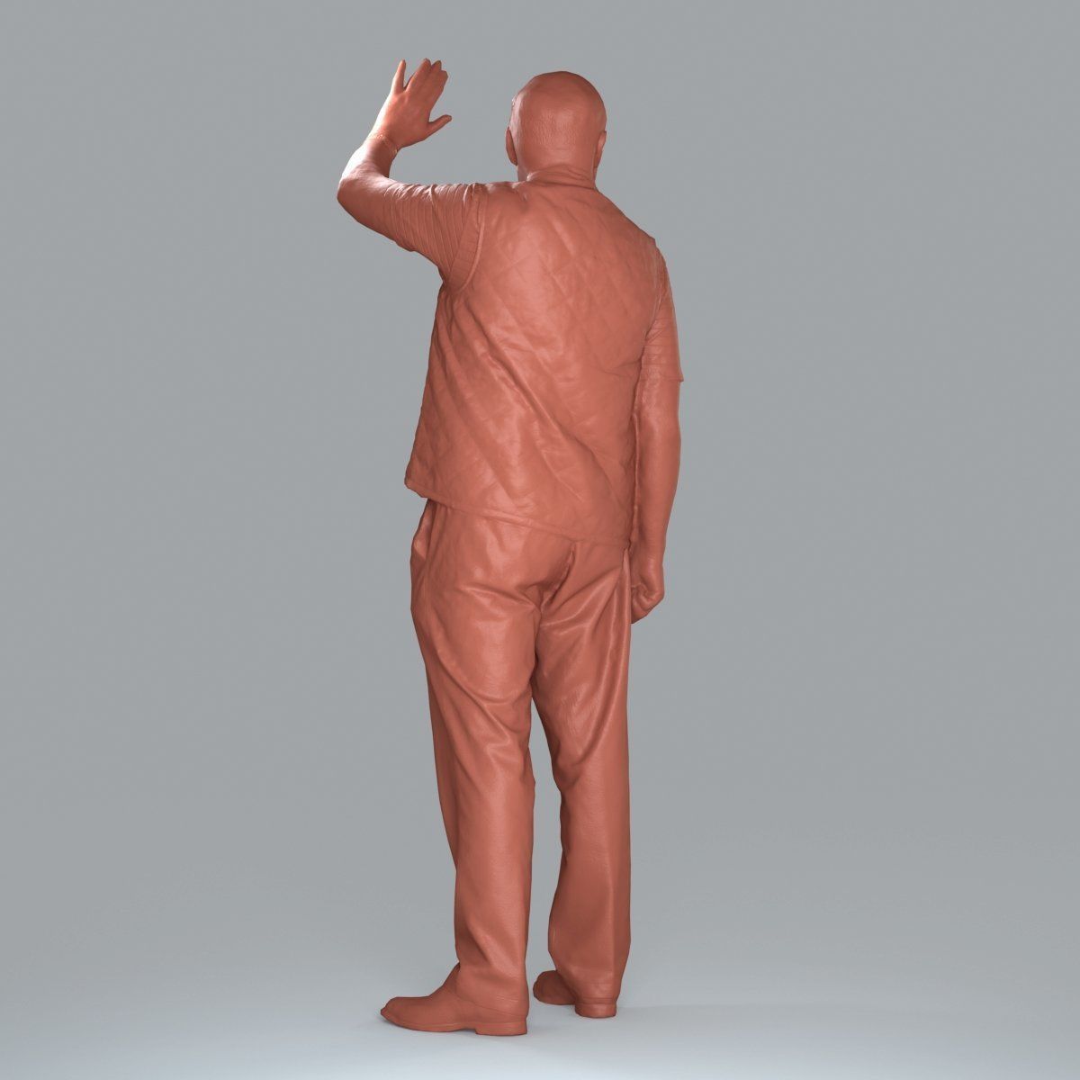 Elder Man Waving and  Wearing Green Vest CMan0009-HD2-O02P05-S 3D model_23