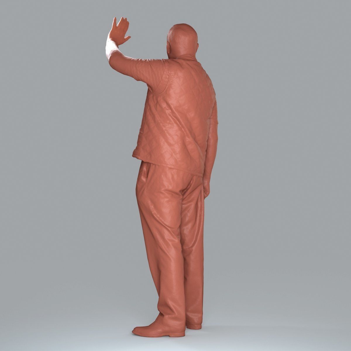 Elder Man Waving and  Wearing Green Vest CMan0009-HD2-O02P05-S 3D model_5