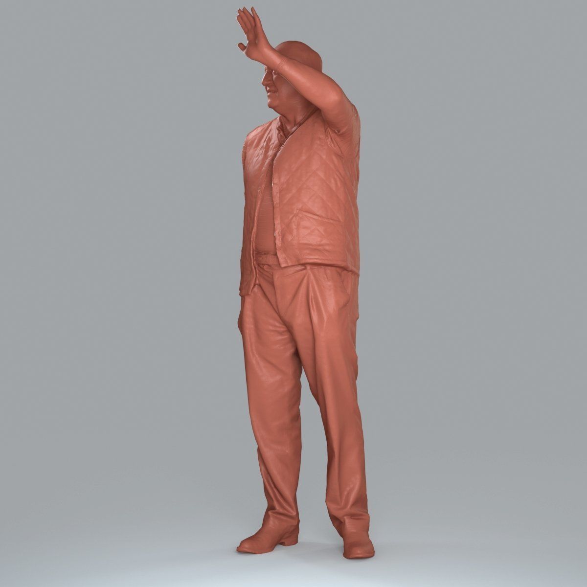 Elder Man Waving and  Wearing Green Vest CMan0009-HD2-O02P05-S 3D model_56