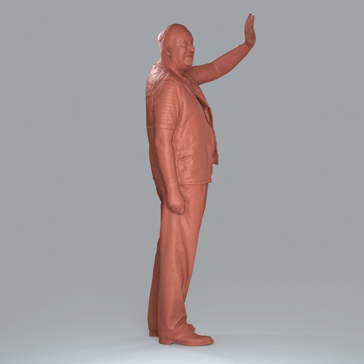 Elder Man Waving and  Wearing Green Vest CMan0009-HD2-O02P05-S 3D model_42