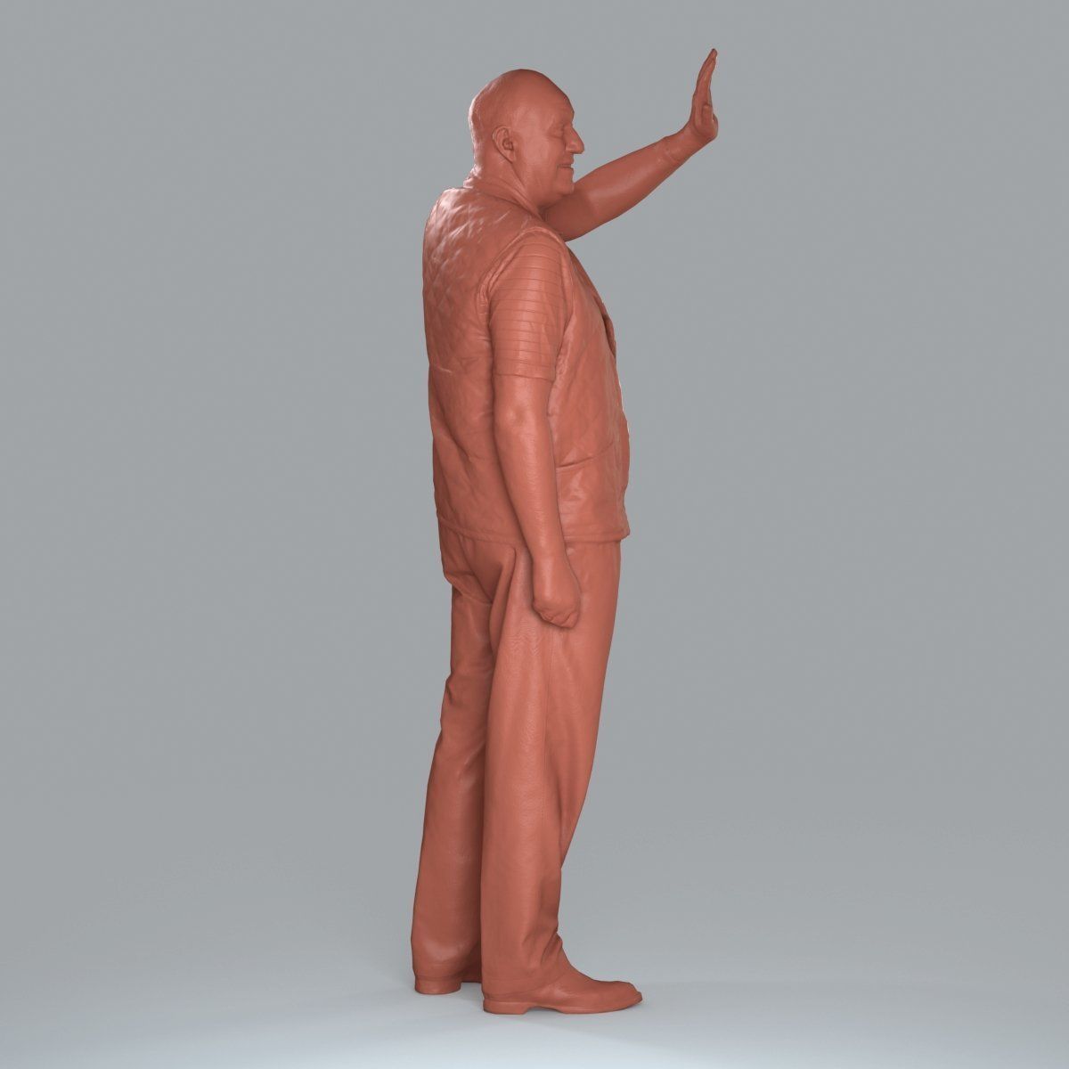 Elder Man Waving and  Wearing Green Vest CMan0009-HD2-O02P05-S 3D model_34