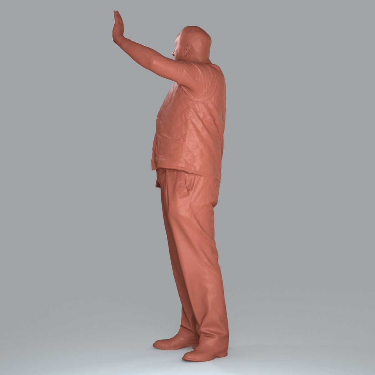 Elder Man Waving and  Wearing Green Vest CMan0009-HD2-O02P05-S 3D model_40