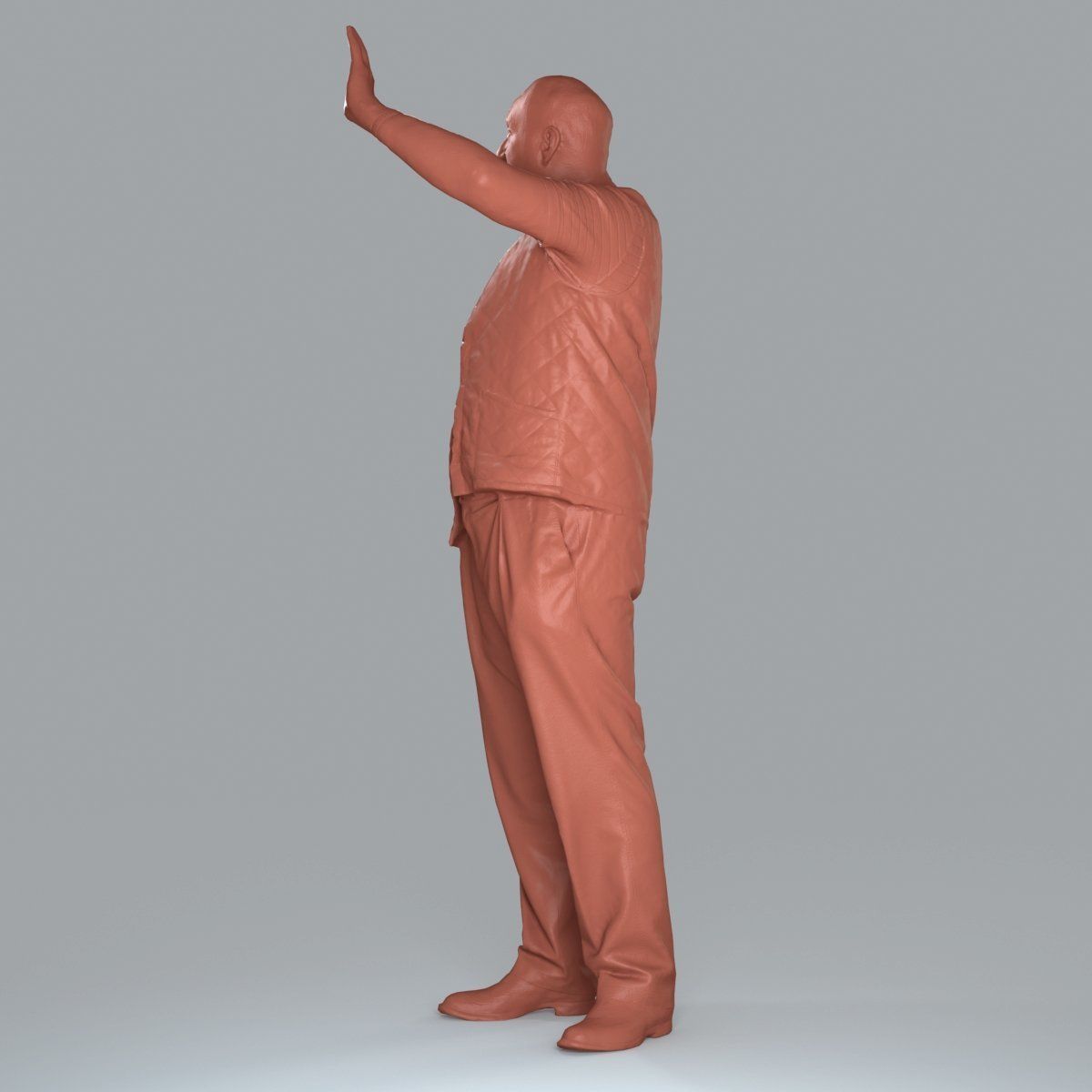 Elder Man Waving and  Wearing Green Vest CMan0009-HD2-O02P05-S 3D model_59