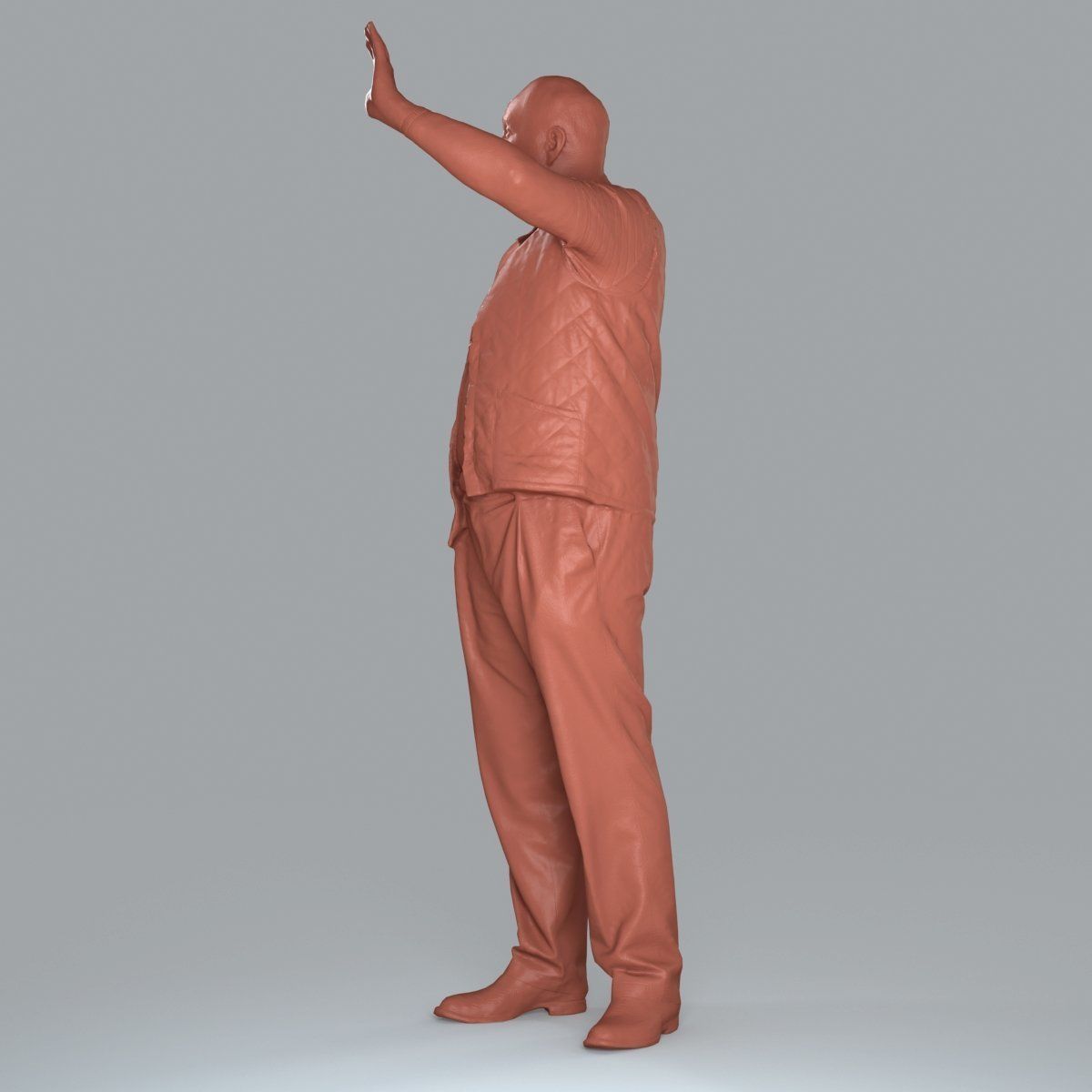 Elder Man Waving and  Wearing Green Vest CMan0009-HD2-O02P05-S 3D model_53