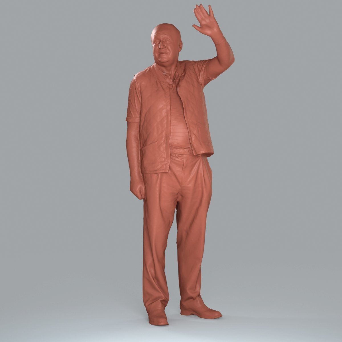 Elder Man Waving and  Wearing Green Vest CMan0009-HD2-O02P05-S 3D model_14
