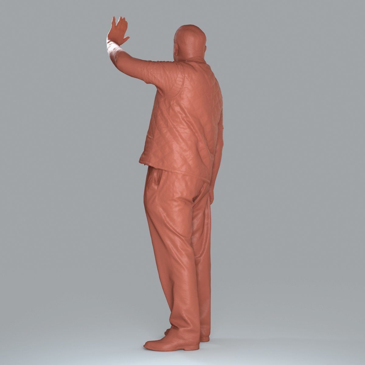 Elder Man Waving and  Wearing Green Vest CMan0009-HD2-O02P05-S 3D model_10