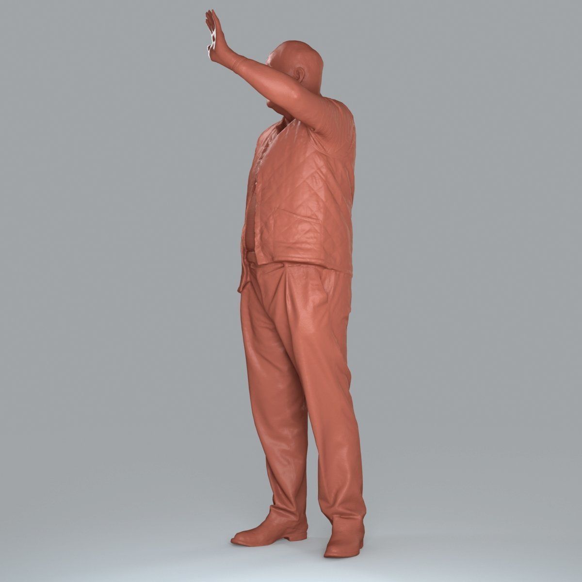 Elder Man Waving and  Wearing Green Vest CMan0009-HD2-O02P05-S 3D model_75
