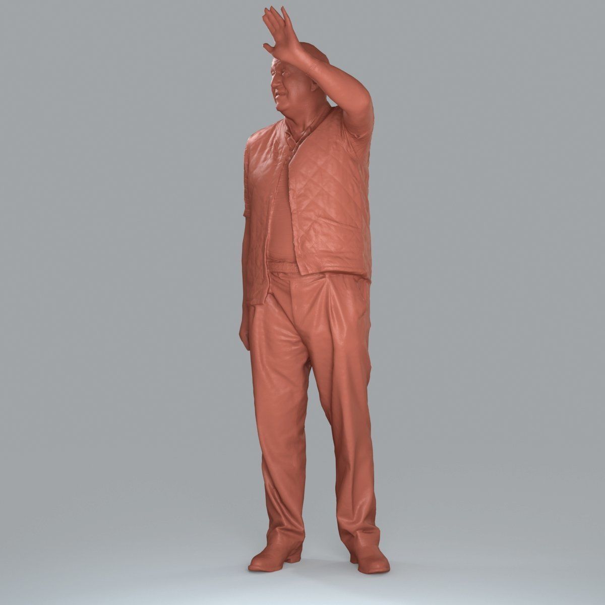 Elder Man Waving and  Wearing Green Vest CMan0009-HD2-O02P05-S 3D model_30
