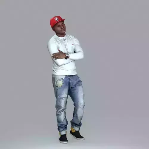 Casual Man with Red Cap and Jeans CMan0007-HD2-O02P07-S