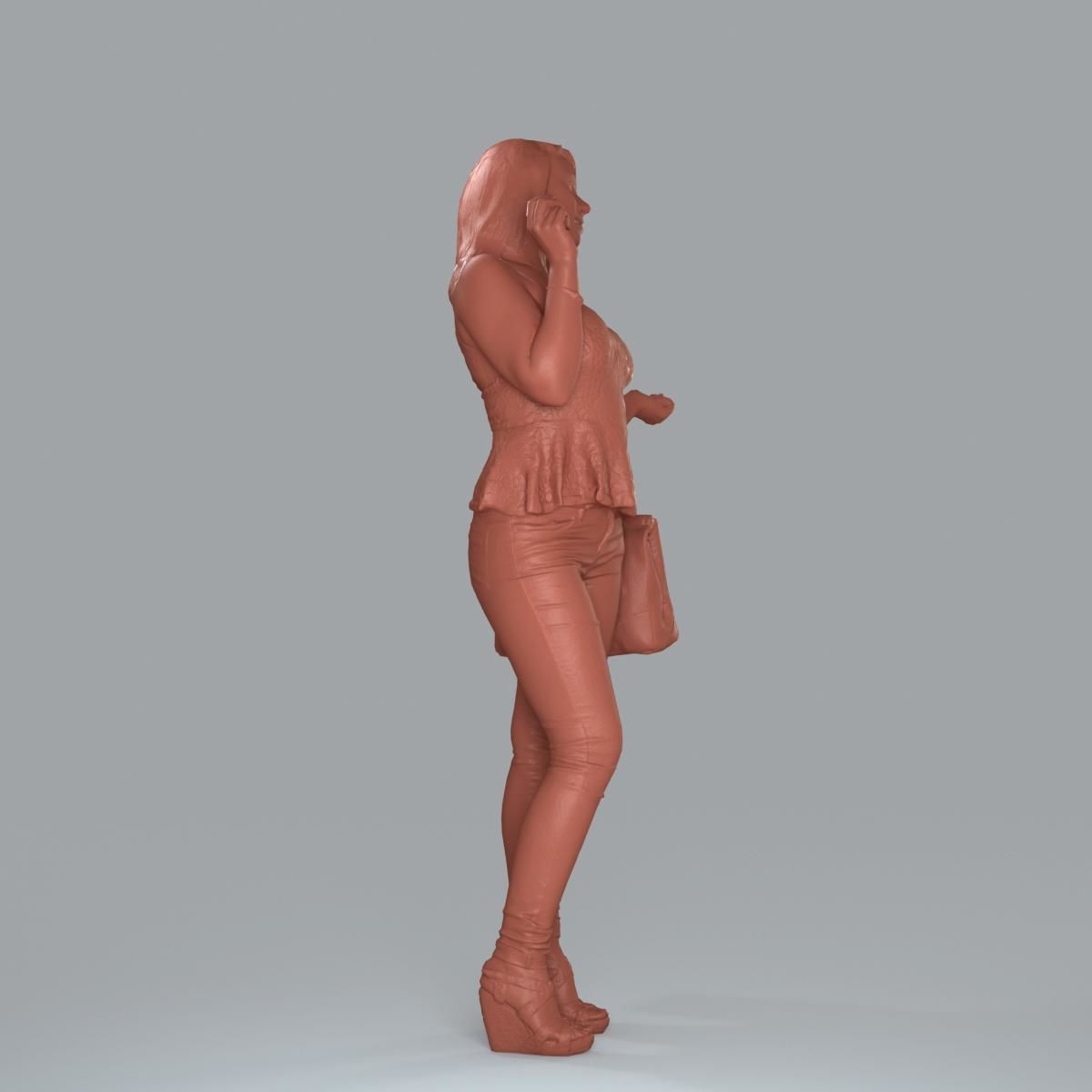 Casual Woman with Jeans and White Handbag CWom0019-HD2-O02P15-S 3D model_12