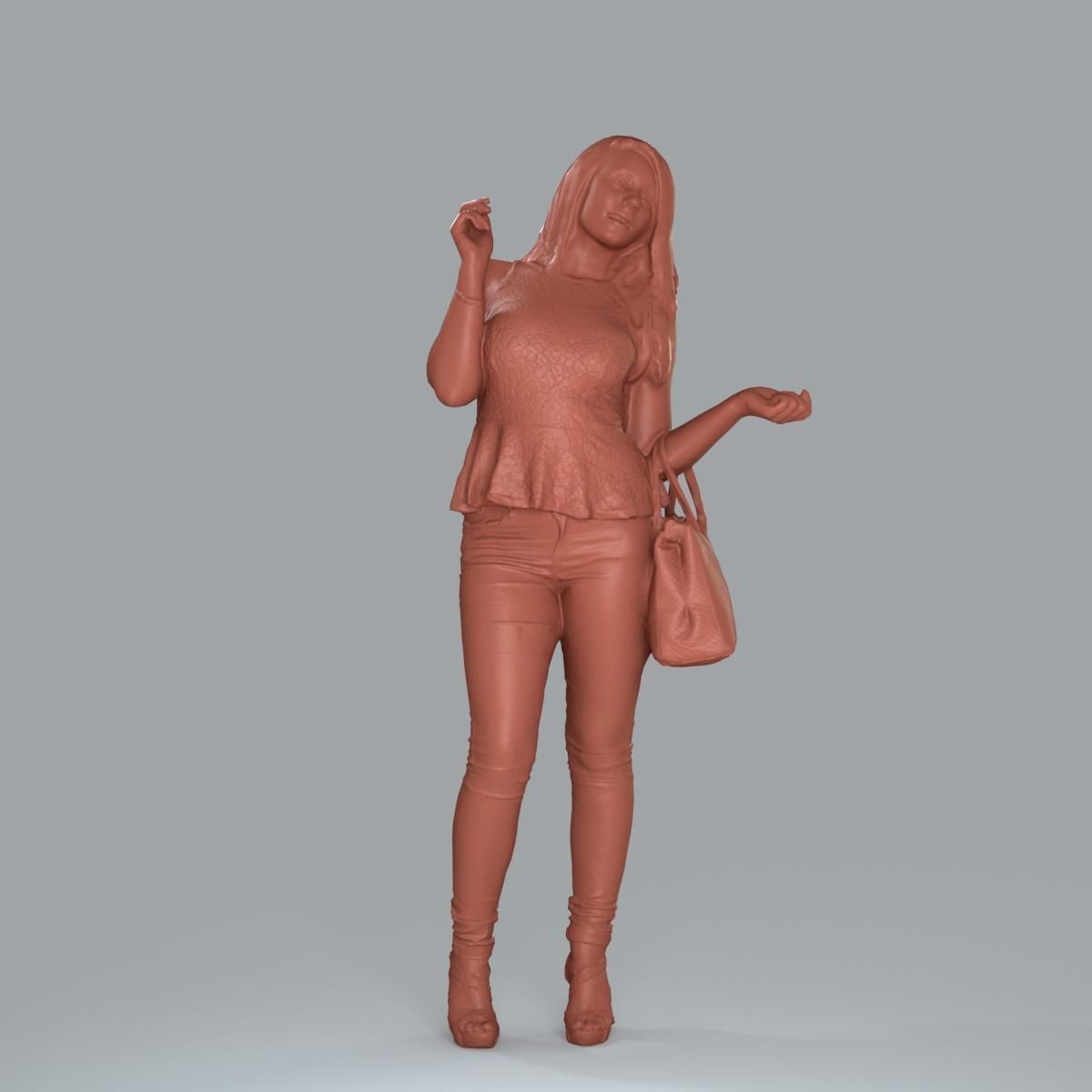 Casual Woman with Jeans and White Handbag CWom0019-HD2-O02P15-S 3D model_64