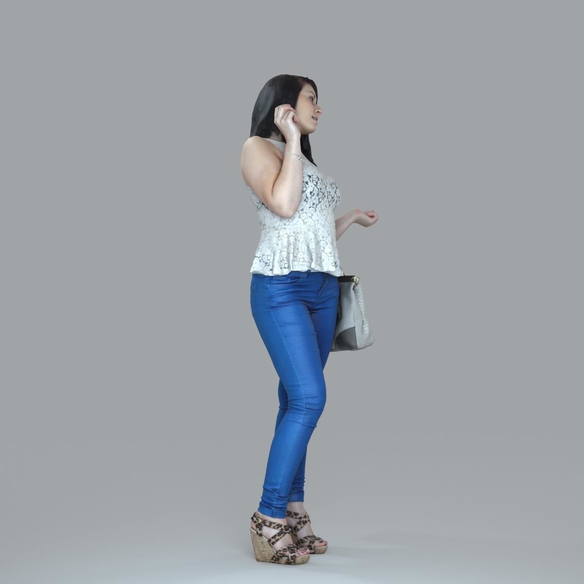 Casual Woman with Jeans and White Handbag CWom0019-HD2-O02P15-S 3D model_26