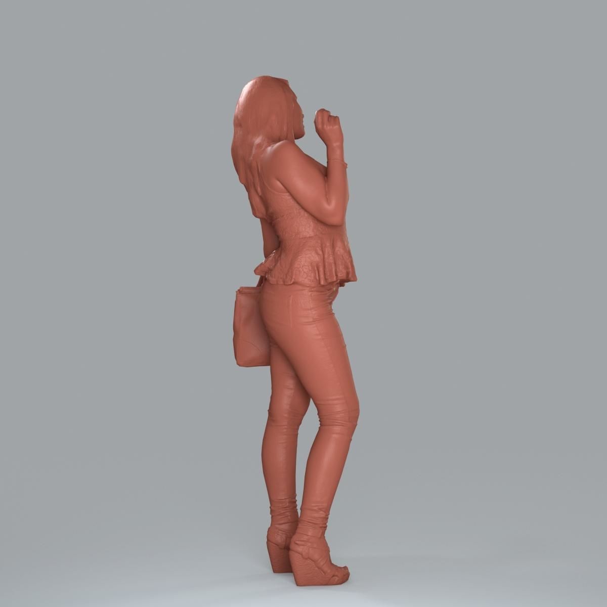 Casual Woman with Jeans and White Handbag CWom0019-HD2-O02P15-S 3D model_13