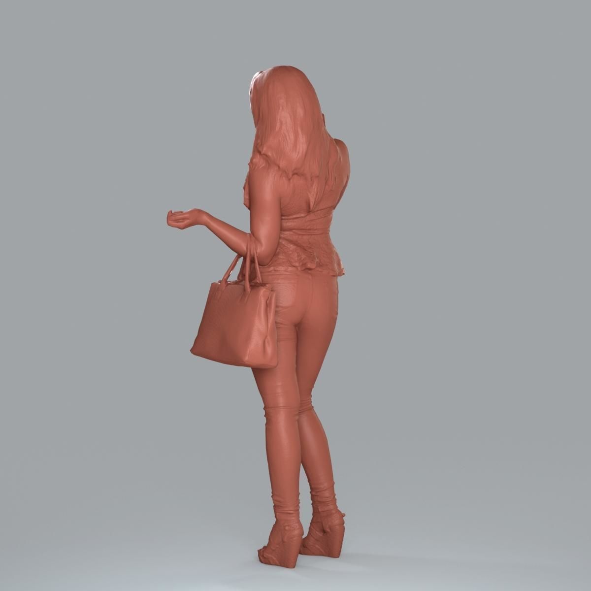 Casual Woman with Jeans and White Handbag CWom0019-HD2-O02P15-S 3D model_7