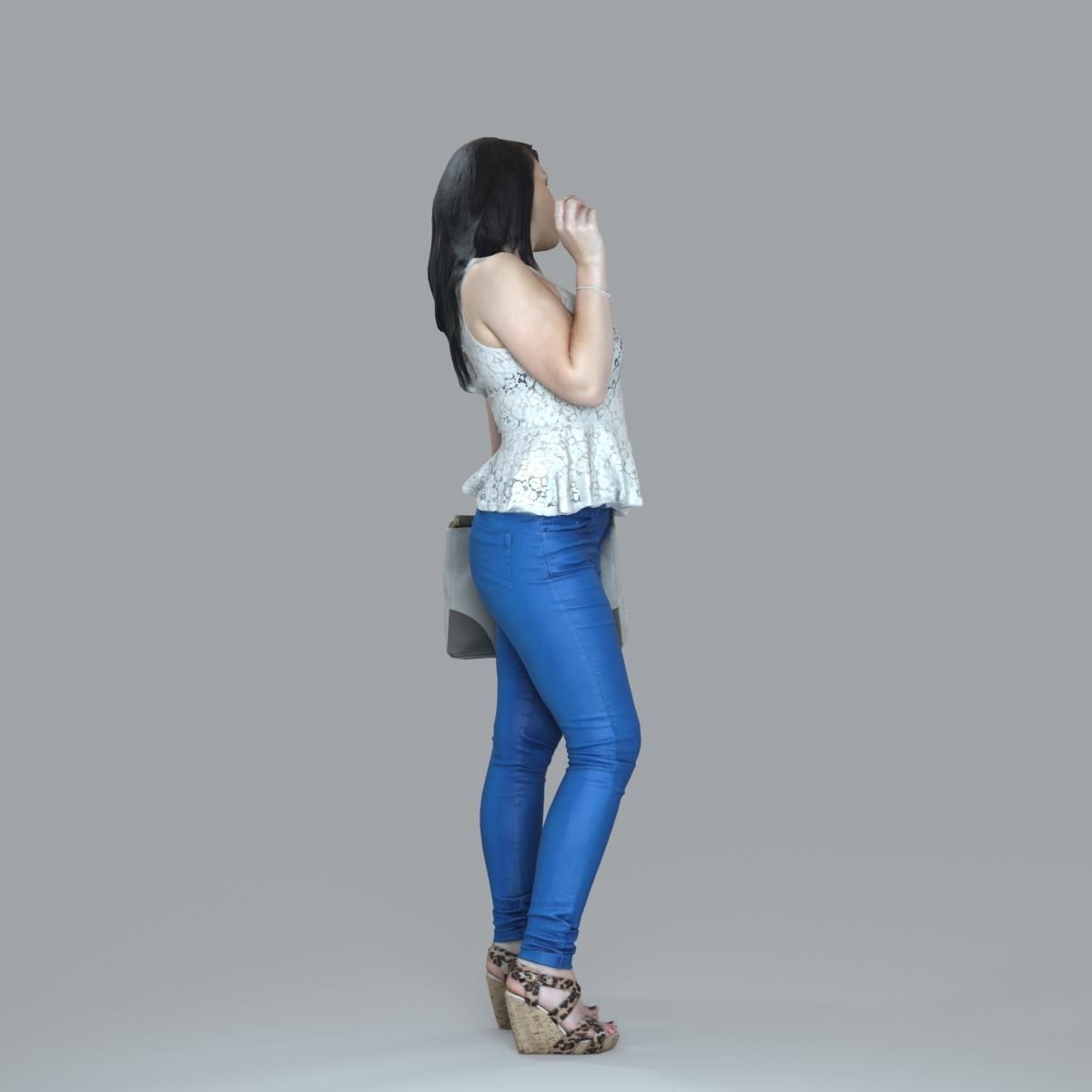 Casual Woman with Jeans and White Handbag CWom0019-HD2-O02P15-S 3D model_72